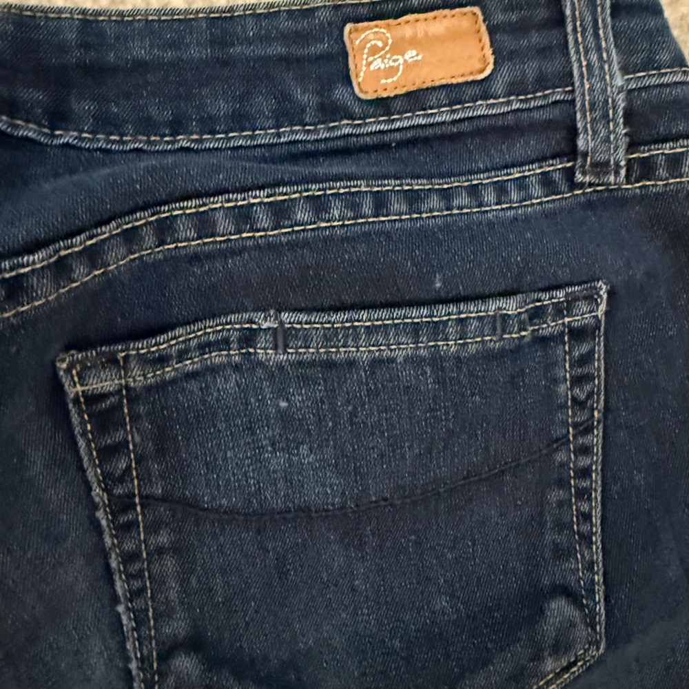 Paige Women's Blue Skyline Dark Blue Mid-rise Straight Leg Jeans Size 28 - Picture 6 of 8